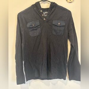 Black Long Sleeve shirt with hood (boys large)